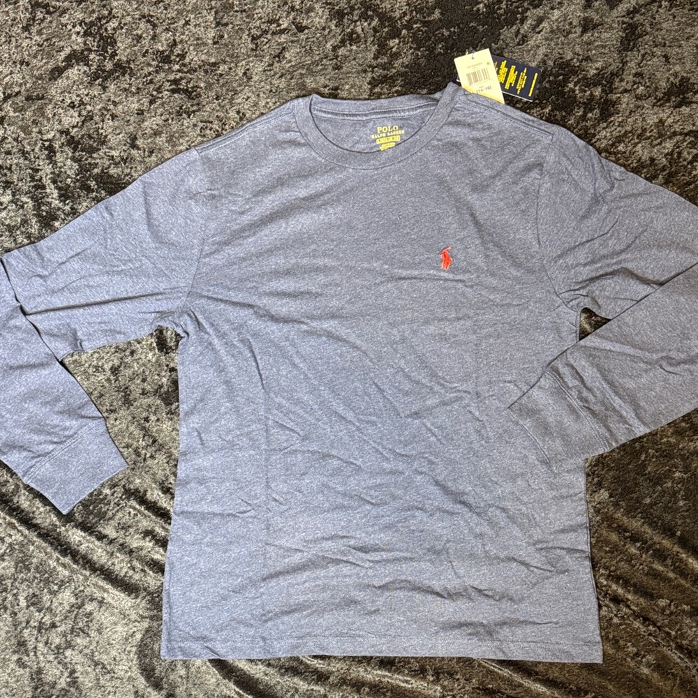 Polo by Ralph Lauren Heather Blue Long Sleeve Tee